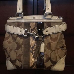 Coach Monogram Snakeskin Stripe Bag